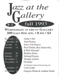 Jazz at the Gallery: fall 1993