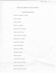 Proposed College Names