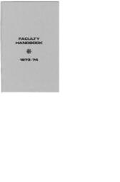 Faculty Handbook 1973-74