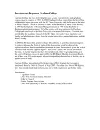 Baccelaureate Degrees at Capilano College