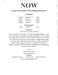 NOW Large Ensemble Workshop Intensive
