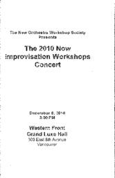 The 2010 Now Improvisation Workshops Concert