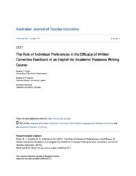 The role of individual preferences in the efficacy of written corrective feedback in an English for Academic Purposes writing course