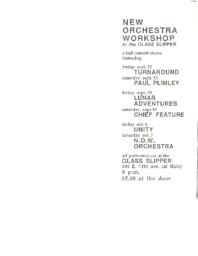 New Orchestra Workshop at the Glass Slipper: A Fall Concert Series