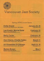 Vancouver Jazz Society Spring Concert Series