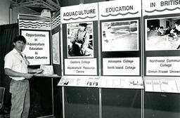 Steve March with Aquaculture education exhibit