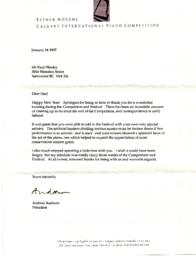 Thank You Letter from Andrew Raeburn