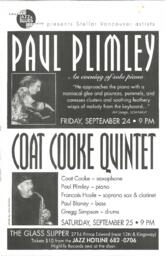 Coastal Jazz & Blues presents Stellar Vancouver artists: Paul Plimley Coat Cooke