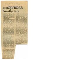 College Boosts Faculty Size