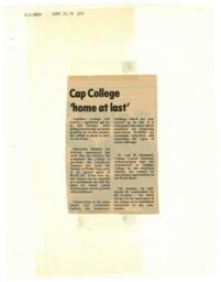 Cap College home at last