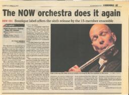 The NOW orchestra does it again: Boutique label offers sixth release by the 15-member ensemble