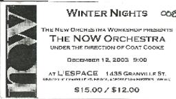 Winter Nights: NOW orchestra under the direction of Coat Cooke