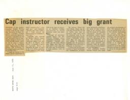 Cap Instructor receives big grant