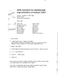 improvisation workshops 2007