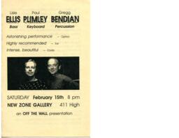 Ellis, Plimley, Bendian: an OFF THE WALL presentation