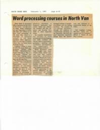 Word processing courses in North Van