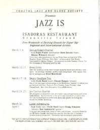 Jazz Is at Isadoras Restaurant