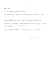 Memo to faculty Re: First Annual Capilano College Weekend