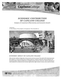 Economic contribution of Capilano College: Analysis of investment effectiveness and economic growth