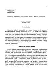 Corrective feedback clarifications in second language acquisition