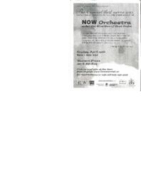 The Concert that never was: NOW Orchestra under the direction of Coat Cooke