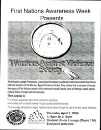 First Nations Awareness Week Presents: Warriors Against Violence Society