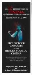 Les 12es rendez-vous du Cinéma Québécois et Francophone: Five O'Clock Cabarets at the Rendez-vous du Cinéma