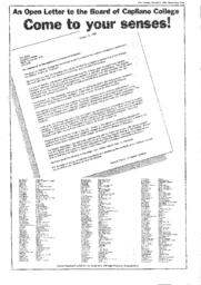 Come to your senses!: An Open Letter to the Board of Capilano College
