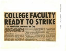 College Faculty Ready to Strike: As Mediation Continues at Cap