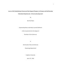 Lean on Me: Establishing a Grassroots Peer Support Program on Campus and the Meaning Volunteers Experienced – A Community Approach