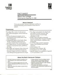 Fact Sheet: About the College