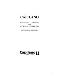 Capilano University College and Regional University: Recognizing a Reality
