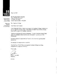 Letter requesting support to become a university