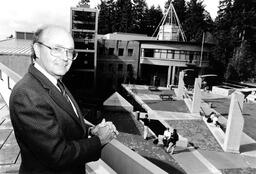 President Doug Jardine with library construction