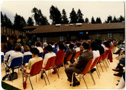 People watching graduation