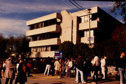 People ouside of building