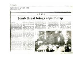 Bomb threat brings cops to Cap