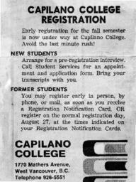 Capilano College registration: 