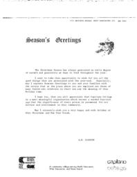 Letter from A.H. Glenesk to staff: Season's Greetings