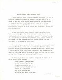 Native Students Complete Unique Course