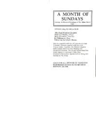 A Month of Sundays: Literary & Musical Evenings at The Alma Street Cafe