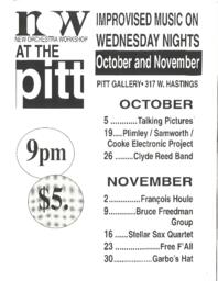 now at the pitt: Improvised Music On Wednesday Nights