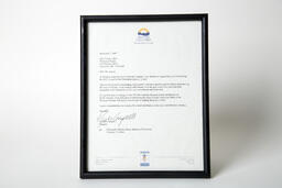 Congratulation letter, Council of the Federation Literacy Award: Joan Acosta