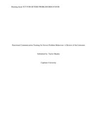 Functional Communication Training for Severe Problem Behaviour