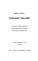 Capilano College opening cermony: 
