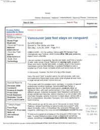 Vancouver jazz fest stays on vanguard