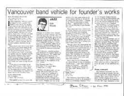 Vancouver band vehicle for founder's works: Jazz