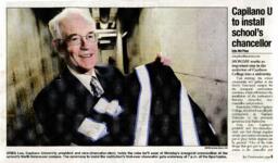 Capilano U to install school's chancellor