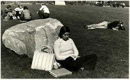 Students studying outside