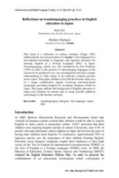Reflections on translanguaging practices in English education in Japan